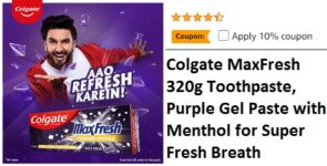 Colgate MaxFresh Toothpaste 320g Purple Gel Paste with Menthol for Super Fresh Breath