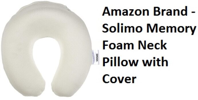 Amazon Brand - Solimo Memory Foam Neck Pillow with Cover