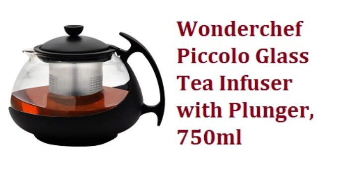Watch your Tea Leaves Brew in Style with Wonderchef Piccolo Glass Tea Infuser with Plunger - 750ml