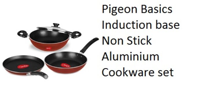 Pigeon Basics Induction base Non Stick Aluminium Cookware set