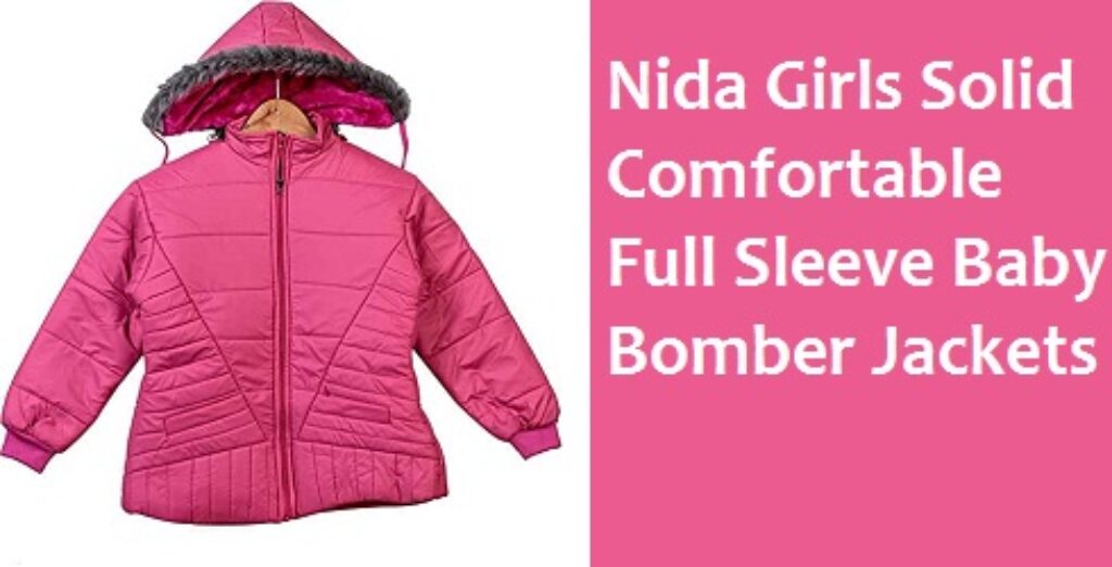Nida Girls Solid Comfortable Full Sleeve Baby Bomber Jackets