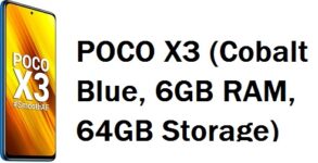 POCO X3 (Cobalt Blue, 6GB RAM, 64GB Storage)