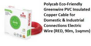 Polycab Eco-Friendly Greenwire PVC Insulated Copper Cable for Domestic & Industrial Connections Electric Wire (RED, 90m, 1sqmm)