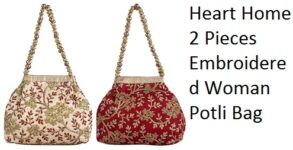 Heart Home 2 Pieces Embroidered Woman Potli Bag