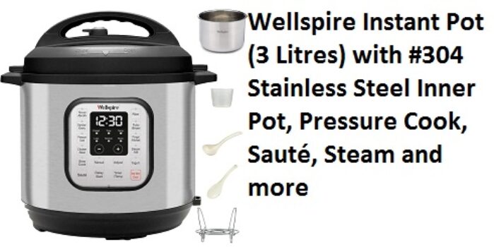 Wellspire Instant Pot (3 Litres) with #304 Stainless Steel Inner Pot