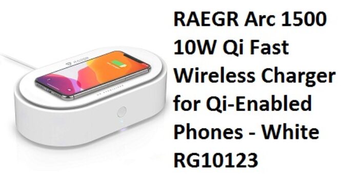 RAEGR Arc 1500 10W Qi Fast Wireless Charger for Qi-Enabled Phones - White RG10123