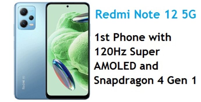 (Live at 12 PM) Redmi Note 12 5G Mystique Blue 4GB RAM 128GB ROM