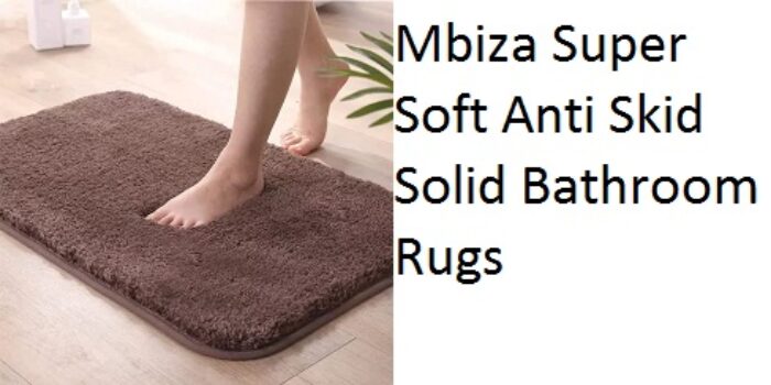 Mbiza Super Soft Anti Skid Solid Bathroom Rugs