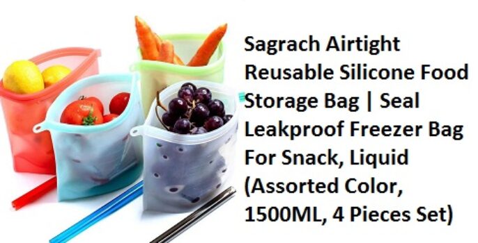 Sagrach Airtight Reusable Silicone Food Storage Bag