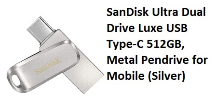 SanDisk Ultra Dual Drive Luxe USB Type-C 512GB, Metal Pendrive for Mobile (Silver)