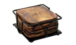 Estival Craft Wooden Square Coaster Set