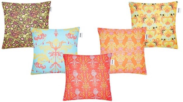 Amazon Brand - Solimo Mowsti Polyester Printed Cushion Covers, Set of 5, 16 x 16 Inch
