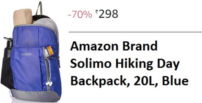 Amazon Brand - Solimo Hiking Day Backpack, 20L, Blue