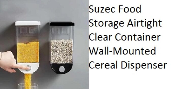Suzec Food Storage Airtight Clear Container Wall-Mounted Cereal Dispenser