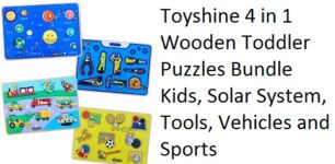 Toyshine 4 in 1 Wooden Toddler Puzzles Bundle Kids