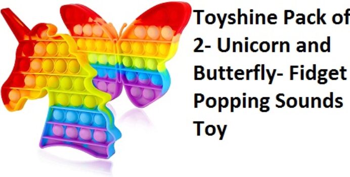 Toyshine Pack of 2- Unicorn and Butterfly- Fidget Popping Sounds Toy