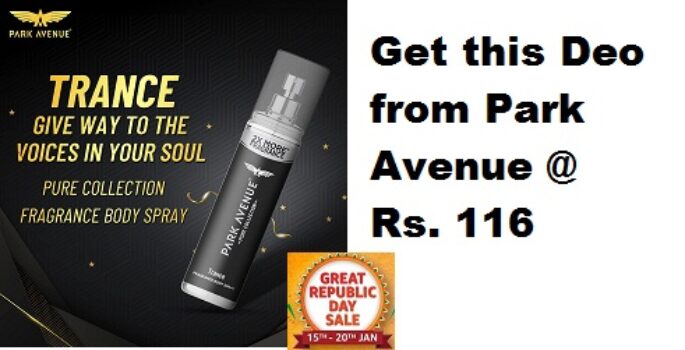 Park Avenue Pure Collection Trance Fragrance Body Spray for Men, 135ml