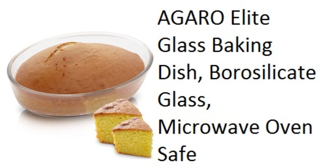 AGARO Elite Glass Baking Dish, Borosilicate Glass, Microwave Oven Safe