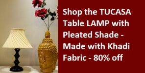 Shop the TUCASA Table LAMP with Pleated Shade - Made with Khadi Fabric - 80% off
