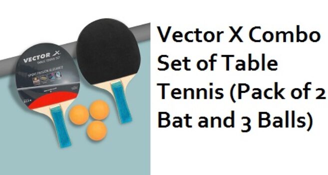 Vector X Combo Set of Table Tennis (Pack of 2 Bat and 3 Balls)