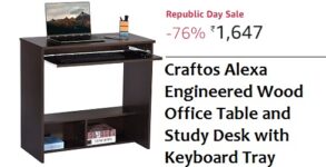 Craftos Alexa Engineered Wood Office Table and Study Desk with Keyboard Tray