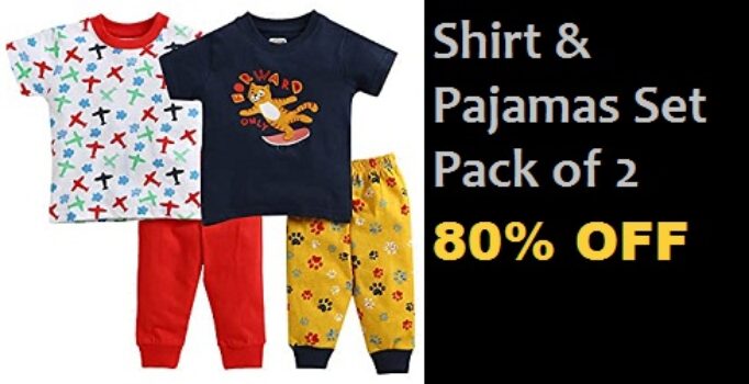Unisex Baby T-Shirt & Pajamas Set Pack of 2