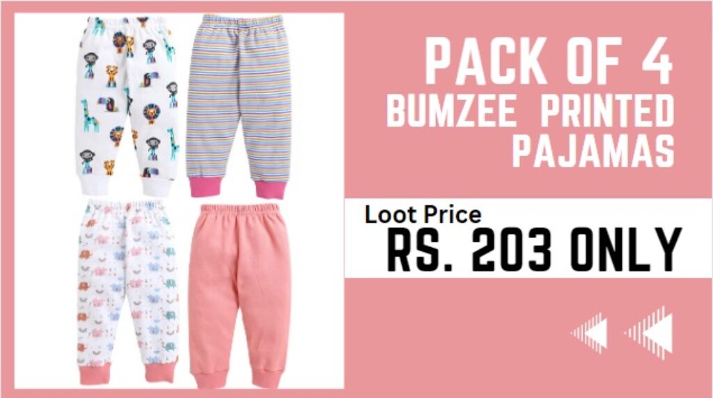 BUMZEE Full Length Printed Pajamas for Baby Girls Pack of 4