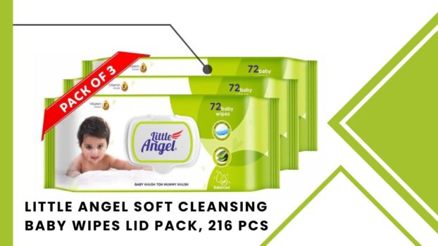 Little Angel Super Soft Cleansing Baby Wipes Lid Pack, 216 Count