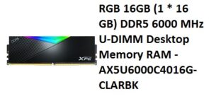 ADATA XPG Lancer RGB 16GB (1 * 16 GB) DDR5 6000 MHz