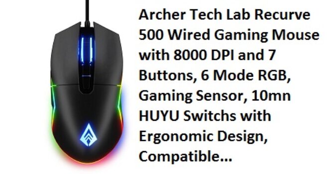 Archer Tech Lab Recurve 500 Wired Gaming Mouse