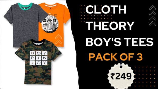 Cloth Theory Boys T Shirts Pack of 3 at Rs. 249