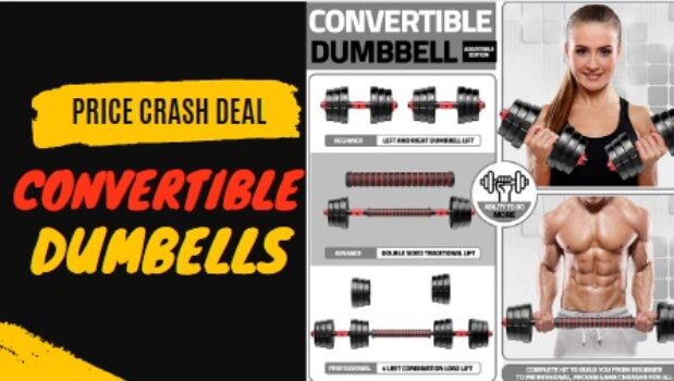 FitBox Sports 3 In 1 Adjustable Dumbbell Kit 20 Kgs 77% Price Crash Deal