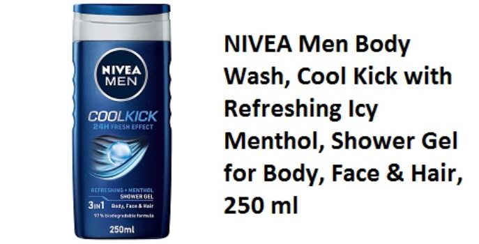 NIVEA Men Body Wash, Cool Kick with Refreshing Icy Menthol