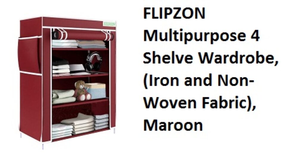 FLIPZON Multipurpose 4 Shelve Wardrobe