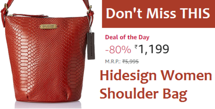 This Deal on Hidesign Womens Pure Leather Bag will save your Rs. 4796
