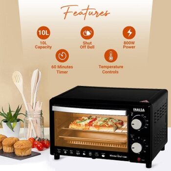 Inalsa Oven MasterChef 10BK OTG (10Liters) with Temperature Selection
