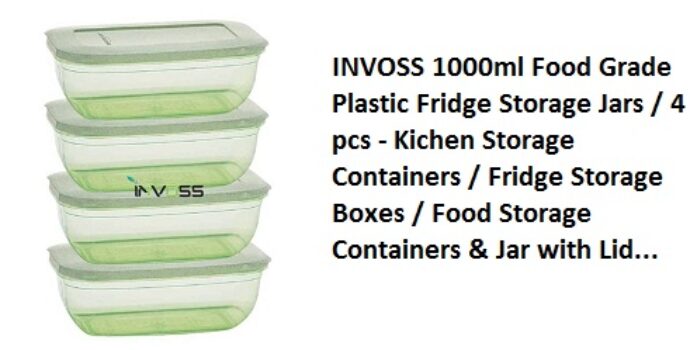 NVOSS 1000ml Food Grade Plastic Fridge Storage Jars