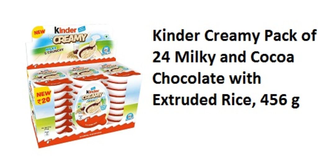 Kinder Creamy Pack of 24 Milky and Cocoa Chocolate