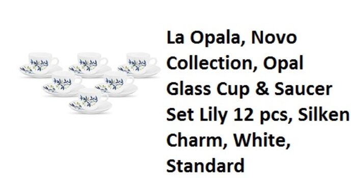 La Opala, Novo Collection, Opal Glass Cup & Saucer Set