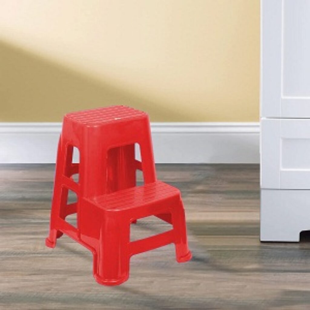 Nilkamal Stl21 Step Stool, Bright Red