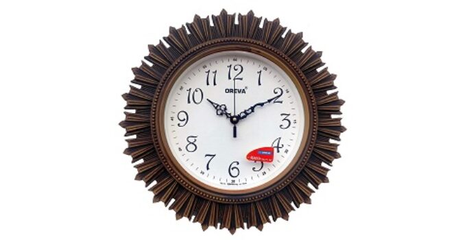 OREVA Plastic Wooden Look Designer Wall Clock