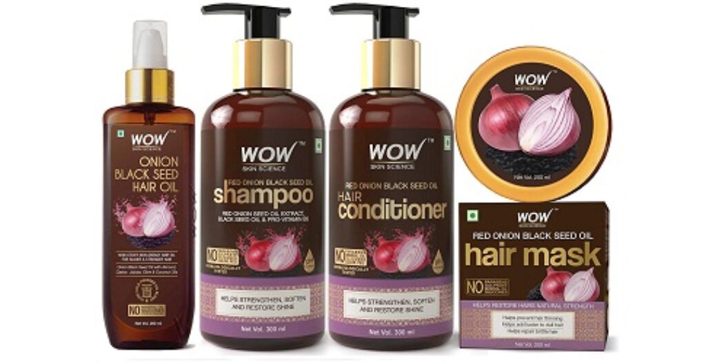 WOW Skin Science Onion Black Seed Oil Hair Care Ultimate 4 Kit