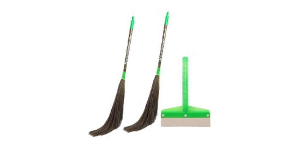 Zureni ZR-BR02-WP07 2 Pcs Floor Broom Natural Soft Long