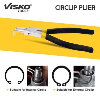 Visko Tools 209 Circlip Plier (Internal Bend), Black, 8 inches