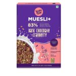 Yogabar Dark Chocolate & Cranberry Muesli with chia and flax seeds