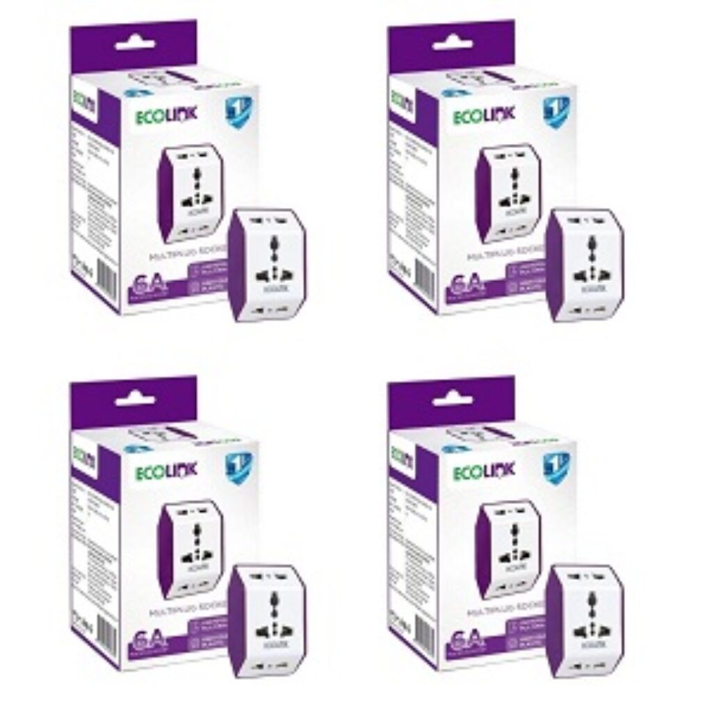 EcoLink Multiplug Socket 6A || Pack of 4