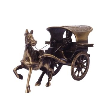 eCraftIndia Antique Finish European Horse Cart Brass