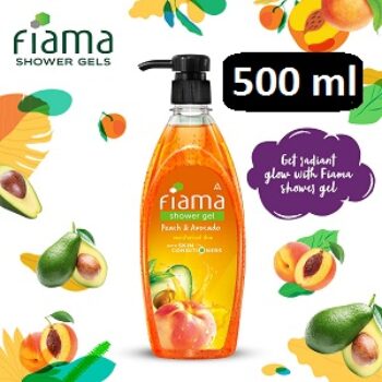 Fiama Shower Gel Peach & Avocado, Body Wash With Skin Conditioners For Soft Moisturised Skin, 500ml Pump