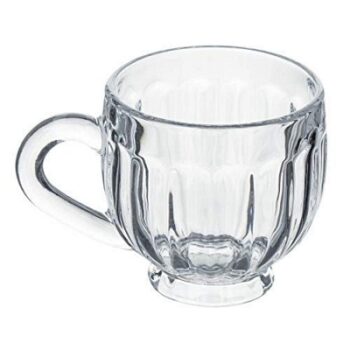 Frabjous Glass Lotus Tea and Coffee Mug, 170Ml, Set of 6, Clear
