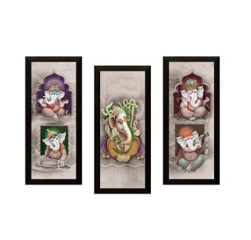 SAF Set of 3 Ganesha Digital Reprint 17 inch